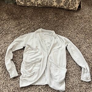 Athleta Girls Light Gray Open-Front Cardigan